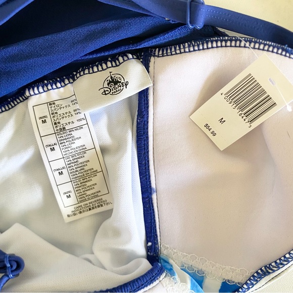 NEW Disney Parks Minnie Mouse One Piece Swimsuit in blue/white -Size Medium - Picture 7 of 10